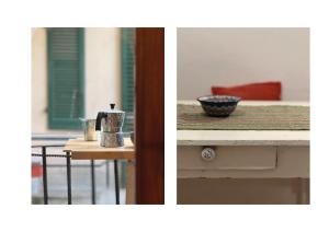 two pictures of a table with a bowl on it at Casa Pepe in Pisa +63 photos