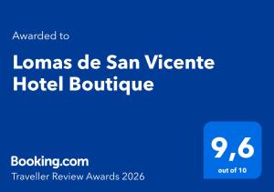 a blue sign with the words laams de san vicente hotel boutique at Lomas de San Vicente Hotel Boutique in Balneario Buenos Aires +63 photos