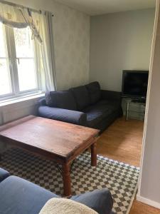a living room with a couch and a coffee table at Hus i Los in Los