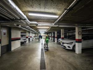 a parking garage with cars parked in it at ibis Montargis in Montargis