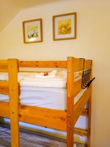a couple of bunk beds in a room at Gästehaus Stolzalpe in Stolzalpe