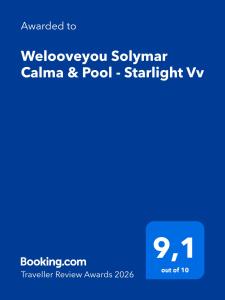 a screenshot of a cell phone with the welcome to welcome you summon calima at Welooveyou Solymar Calma & Pool - Starlight Vv in Costa Calma