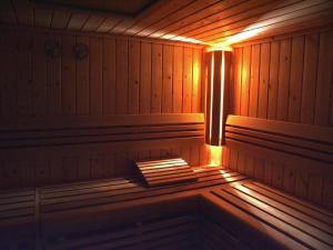 a sauna with a light on the inside of it at stunning Family Gîte Retreat in Stoumont