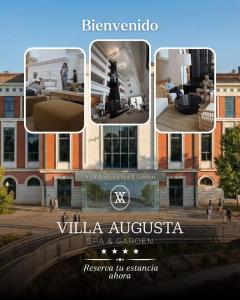 a collage of photos of a building at Villa Augusta Spa & Garden in Valladolid