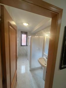 a bathroom with a shower and a sink at Apartamento Pedro de Cella in Cella