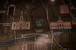 a map of the city of berlin on a wall at Motel One Dublin in Dublin