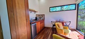 a kitchen with a sink and a counter top at Olingo Monteverde - Studio Apartment with Jacuzzi in Monteverde Costa Rica