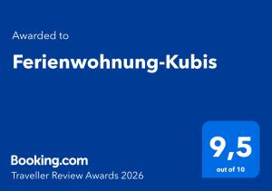 a blue screen with the words terminating knubs on it at Ferienwohnung-Kubis in Kurort Altenberg
