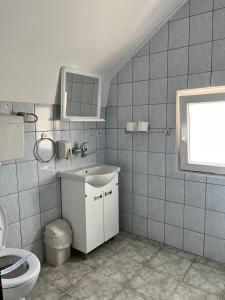 a bathroom with a sink and a toilet at Guest house Vila Bor in Novi Sad +27 photos