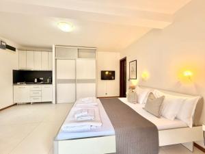 a bedroom with a large bed in a room at Apartments Villa Stefan in Budva