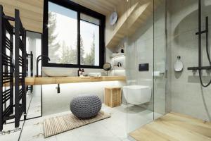 a bathroom with a shower and a sink and a toilet at Mountain Retreat by Dukley in Kolašin +47 photos