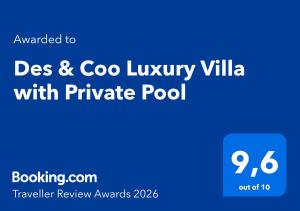 a screenshot of the logo for the coco luxury villa with private pool at Des & Coo Luxury Villa with Private Pool in Faliraki +45 photos