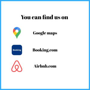 a screenshot of a cell phone with the text you can find us on google maps at Himara City-Center Apartment in Himare