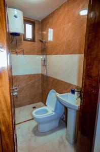a bathroom with a toilet and a sink at Mubi House in Kinshasa +14 photos