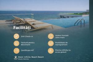 a diagram of a swimming pool with the names of the attractions at Waves 342 Infinity in Mamaia Sat/Năvodari +16 photos