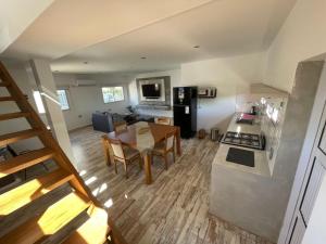 an overhead view of a kitchen and a living room at Tierra Roja in San Vicente