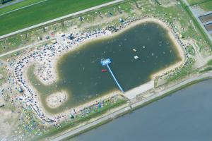 an aerial view of a large pool of water at Strand Hotel Deichläufer in Butjadingen