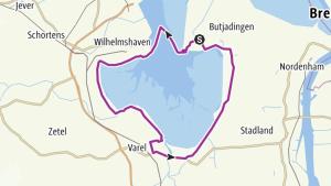 a map of bhubaneswar with a blue heart at Strand Hotel Deichläufer in Butjadingen