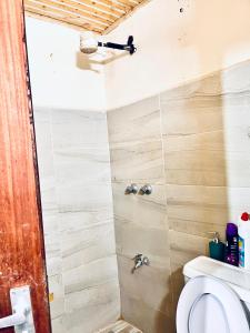 a bathroom with a toilet and a shower at B&S Studio apartment 1 , Voi Town in Voi +9 photos