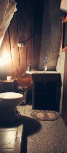 a bathroom with a sink and a toilet at Raíces de Papallacta in Papallacta +9 photos
