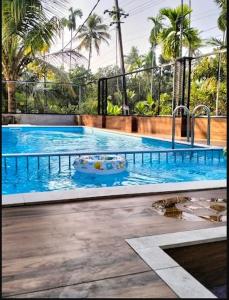 ein großes Schwimmbecken mit einem Spielzeug im Wasser in der Unterkunft Bachan's Casa The Private Pool Villa Cherai in Cherai Beach
