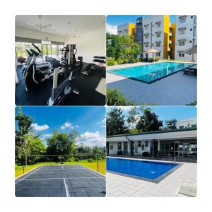 a collage of photos of a building and a swimming pool at Apartment For Rent in Ambulgama