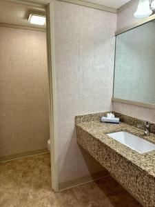 a bathroom with a sink and a mirror at Mountainside Inn 115 by Alpine Lodging Telluride in Telluride