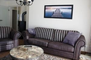 a living room with two couches and a coffee table at Peter in Lenz
