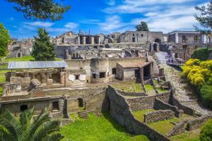 a view of the ruins of the ancient city at Olympus Pompei Ruins in Pompei