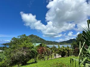 a view of the water from the garden of a house at Vaka House in HUH