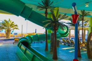 a water slide at a resort with palm trees at Towers at North Myrtle Beach in Myrtle Beach