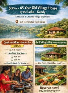 a flyer for a village house in a collage at Lakeview since 1963 in Pilawala