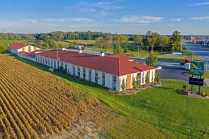 an overhead view of a barn with a red roof at Quality Inn Milan-Sandusky in Milan