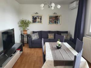 a living room with a couch and a table at Risika Apartmani in Risika