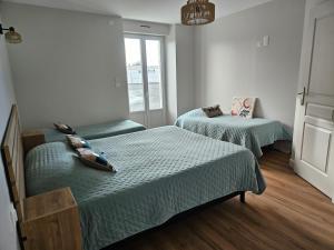 a bedroom with two beds and a window at Gîte La Gloriette proche Futuroscope in Neuville-du-Poitou +14 photos