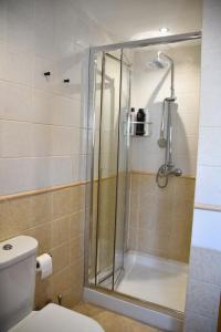 a bathroom with a shower and a toilet at Rincón Costero in Rincón de la Victoria +10 photos