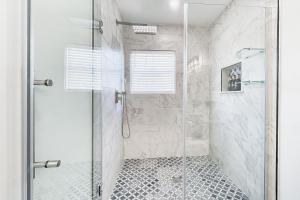 a bathroom with a shower with a glass door at Pets Welcome! Family-Friendly Retreat in Culpeper in Culpeper