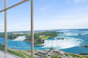 a view of niagara falls from an office window at Tower Hotel at Fallsview in Niagara Falls