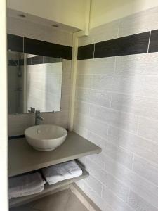 a bathroom with a sink and a mirror at Évasion Soleil in Le Gosier +5 photos