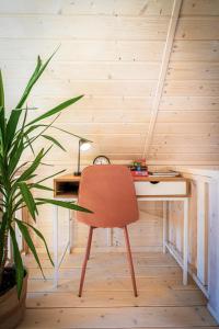 an office with a desk with a chair and a plant at Polna 31 in Olsztyn +25 photos