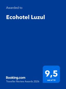 a screenshot of a cell phone with the text upgraded to ecologist luvuv at Ecohotel Luzul in Nuquí