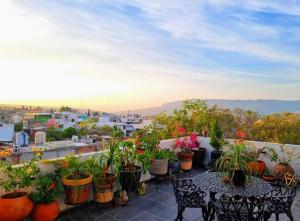 a balcony with a bunch of potted plants on it at Vista Sumidero in Tuxtla Gutiérrez