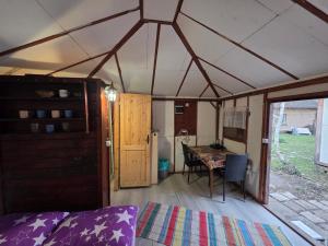 a inside of a tent with a table in it at Prague Retro Challenge and Garden in Prague