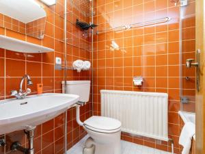 a bathroom with a toilet and a sink at Brixen Alpin Living Top 18 in Brixen im Thale