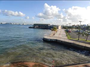 a view of a body of water with a pier at Puntilla Aparments in Catano