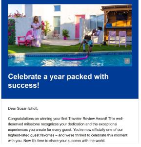 a flyer with a boy playing in a swimming pool at Susan's Guest House and Tours in Luxor