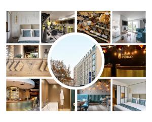 a collage of different photos of a hotel at Hotel Indigo Dresden - Wettiner Platz by IHG in Dresden