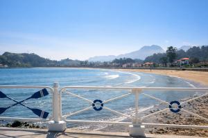 a view of the beach from a boat at Apartamento Playa Sella in Ribadesella