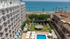 an aerial view of a hotel and the ocean at MedPlaya Hotel Alba Beach in Benalmádena