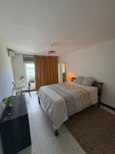 a bedroom with a large bed and a window at Oasis du 7e ciel in Pointe-à-Pitre